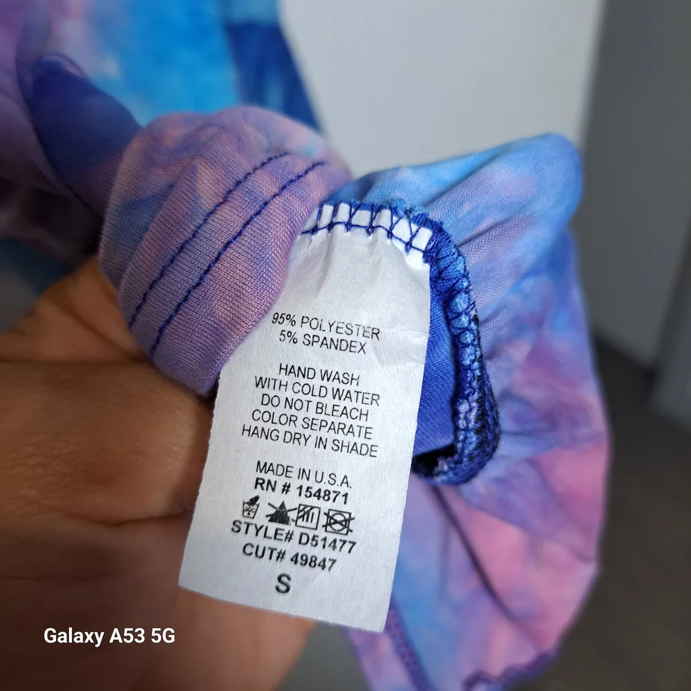 Tie-Dye Ruched Dress with Flared Sleeves